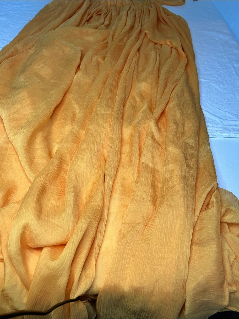 Miss Circle Back In Style Silk Corset High Slit Maxi Dress Marigold NWT - Picture 10 of 12